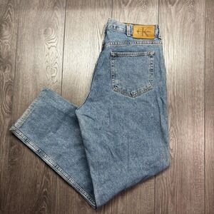 Vintage Calvin Klein Wide Leg 1990s Denim Jeans 36 x 32 Streetwear Baggy
